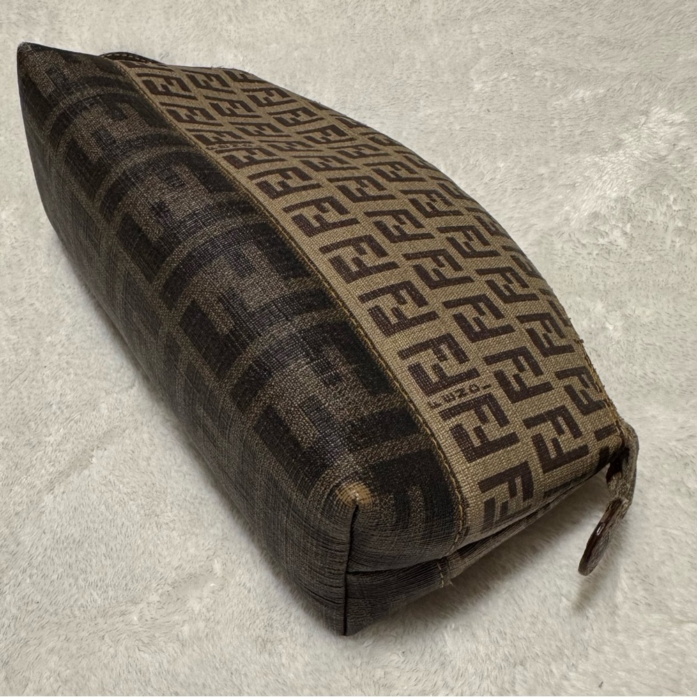 Vintage Fendi Zucca FF Monogram Cosmetic Pouch Brown - Picture 7 of 17